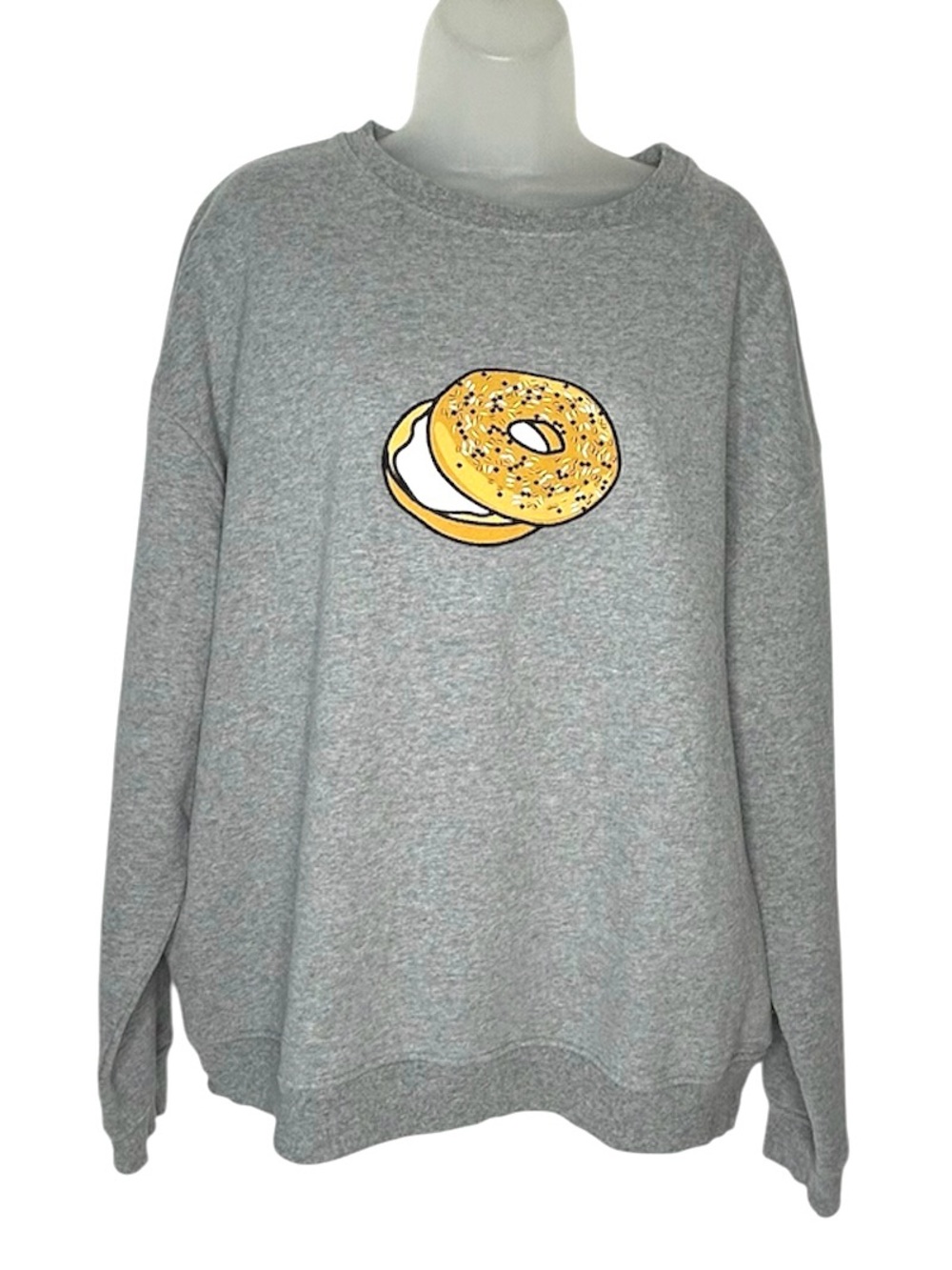 KULE‎ Women Sz L The Oversized Bagel Gray Organic Cotton Crewneck Sweatshirt.